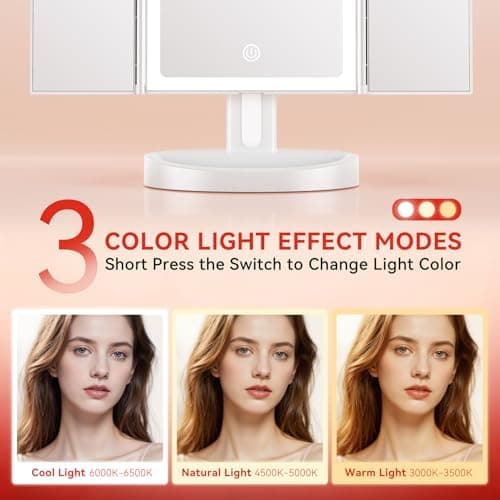 Auxmir Kosметikspiegel mit Beleuchtung und Vergrößerungserfahrung
Auxmir LED Tischspiegel für Beautyenthusiaste mit 3 Li
