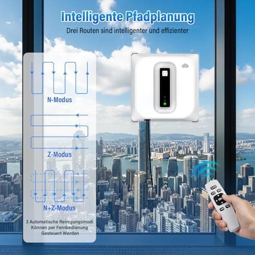 Fensterputzroboter mit Zwei Düsen & Sprühfunktion für Professionelle und Bequemlichkeit, 100 ml Wassertank, Sicherheits