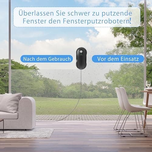 Tosima W2 Fensterputzroboter 3800 PA - automatischer Fensterroboter mit Fernbedienung, intelligenter Navigation und Kant