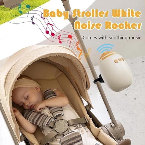 Baby Rocker Kinderwagenschaukler - Baby Vibration Schlafhilfe mit White Noise und Bluetooth Lautsprecher 11 Sounds - wie
