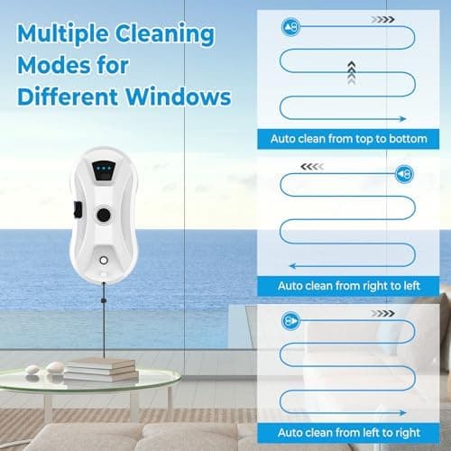 Fensterputzroboter mit Sprühfunktion Automatischer 5600Pa Elektrischer Fensterreiniger White 10x Lappen Fernbedienung In