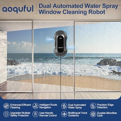 Intelligenter Fensterputzroboter für Innen- und Außenfenster mit Dual-Wasserspray und 12 Tüchern  
Elektronischer Fenste