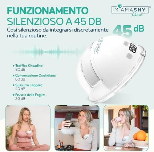 MAMASHY LIBERA Electric Breast Pump - Elektrische Milchpumpe Freihändig Tragbar Für Leichte Stillen, Fortgeschrittene Sa