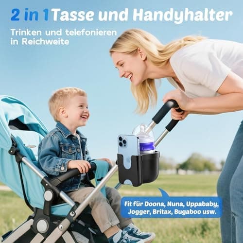 Getränkehalter für Kinderwagen Guiseapue Universal, Kaffeeschalenhalter für Rollator und Rollstuhl, Geschenk für Neu Mam