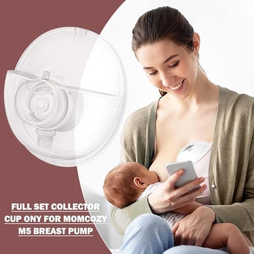 Momcozy M5 Vollständiges Set Milchsammelbecher 160 ml doppelt versiegelter Flansch ErsatzUTTON 24 mmKomplettes Set