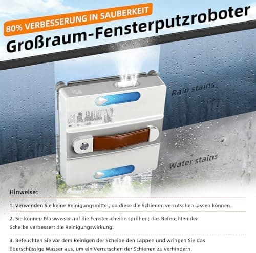 Fensterputzroboter mit Vier Düsen | Hochleistender 500 Pa Sauger | Intelligente Reinigungswege | Kantenerkennung und Aut