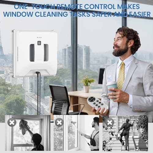 Fensterputzroboter 3000PA, kabellos und mit intelligentem Pfadplanungssystem für professionelle Reinigung, Fernbedienung