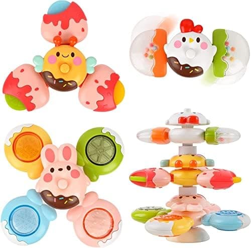 Vanmor Saugnapf Spinner Spielzeug für Baby -sensorische Spielzeug für Kleinkinder 1-3 Geburtstagsgeschenk -Saugspielzeug