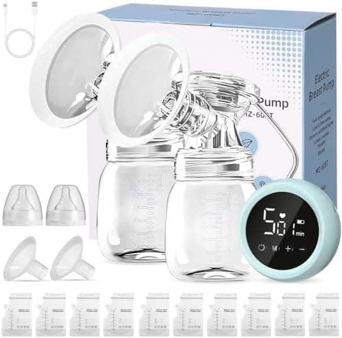 Doppelte Elektrische Breast Pump mit 10 Aufbewahrungsbeuteln und 2 Saugern - Für Mütter bei Abpumpen - Anti-Rückfluss &