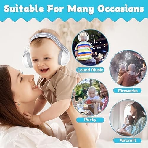 Sunshine Smile Baby Gehörschutz 0-4 Jahre + Gehörschutz für Kinder + Unisex Graublottnasenmuster + Geräuschunterdrückung