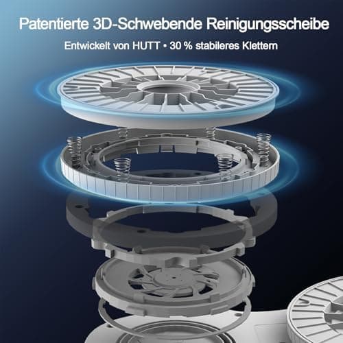 Hutt S7 Fensterputzroboter - 5500 Pa Saugkraft, 3D Schwebepad, 80 ml Tank, 8× Reinigungslappen