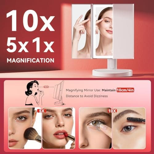 Auxmir Kosметikspiegel mit Beleuchtung und Vergrößerungserfahrung
Auxmir LED Tischspiegel für Beautyenthusiaste mit 3 Li