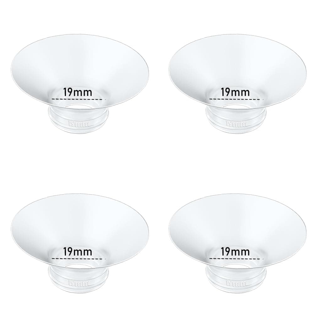 4 Stücke Flanscheinsätze 19mm für Momcozy M9/M6/M5/S12 Pro/V1/V2, Nuliie/Medela/KISSBOBO/Lansinoh/eufy/NCVI/Bellababy/Jh