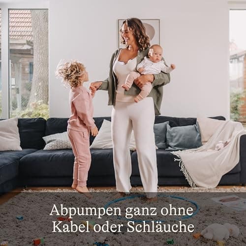 Lansinoh tragbare elektrische Doppelmilchpumpe – wiederaufladbarer Akku & handsfree & leise abpumpen ohne Kabel & Schläu