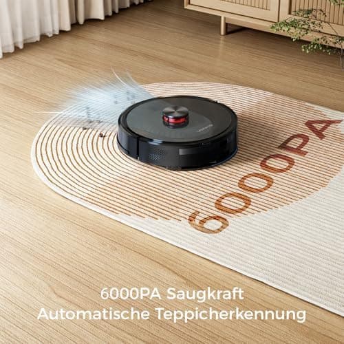 VONKO S6 Pro Saugroboter für Tierhaare & Teppiche mit 6000Pa Extreme Saugkraft und 180 Min. Laufzeit
