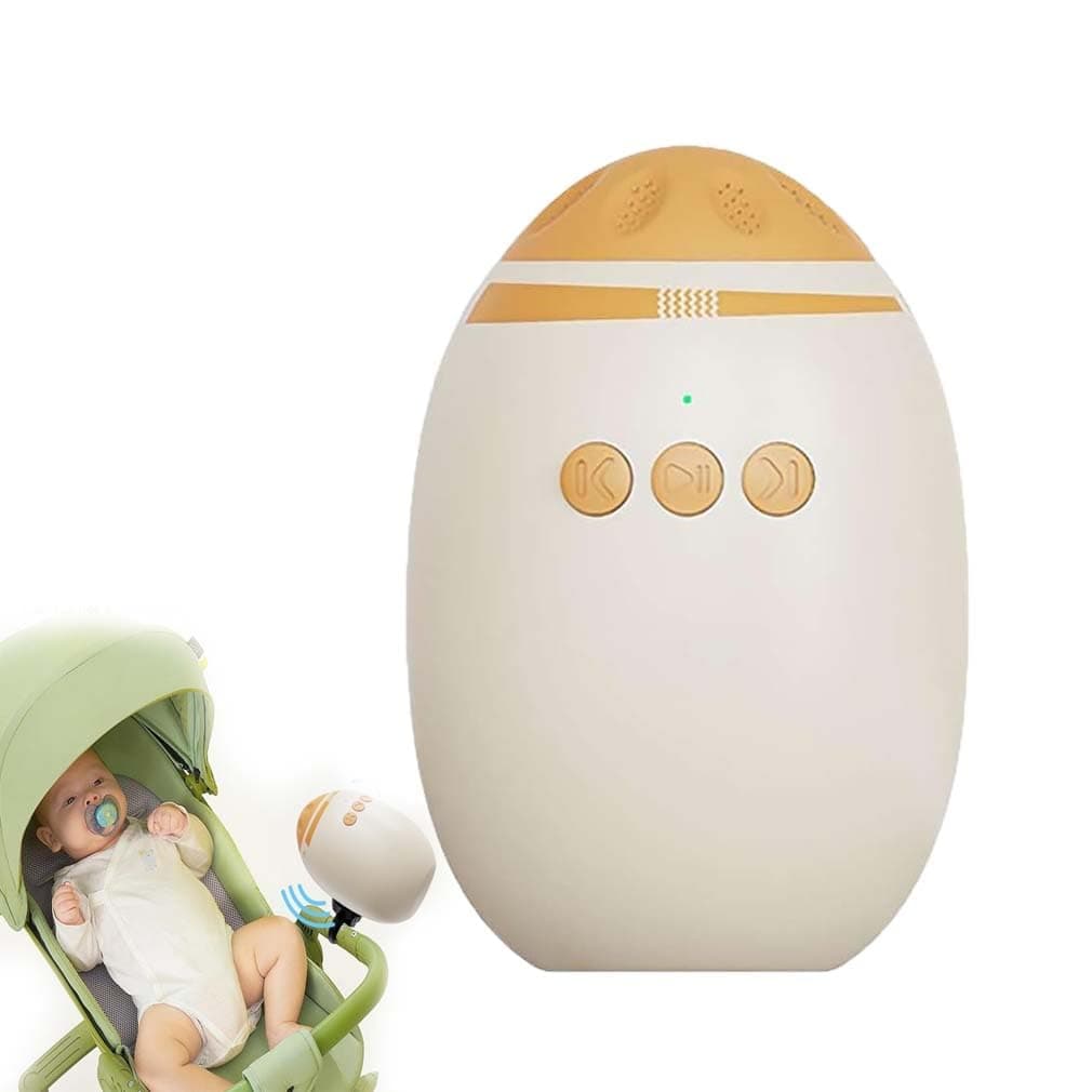 Baby Rocker Kinderwagenschaukler - Wiederaufladbar mit White Noise Machine, Einschlafhilfe für Beruhigende Klänge, Tragb