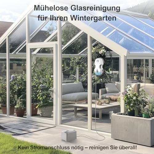 Hutt S7 Plus Fensterputzroboter Akku kabellos, 5500 Pa Saugkraft und 3D schwebendes Doppelpad, perfekt für Professionell