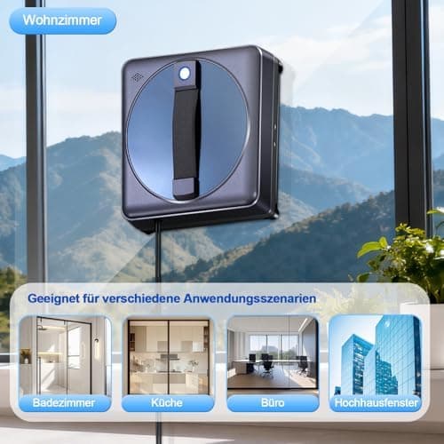 Robofun Fensterputzroboter Reinigungstuch W36D, 6 Stück, Wiederverwendbar, Quadratischer Mikrofaser Pad, Ideal für Fenst