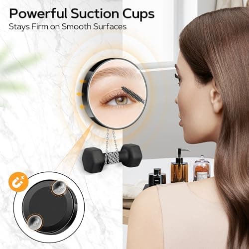 MIYADIVA 20X 30X 40X Vergrößerungsspiegel Set für Frauen - Reise, Bad und Zuhause mit Saugnapf, 9cm Kleiner Spiegel und