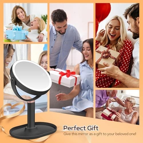 Kosmetikspiegel mit Beleuchtung Global Recycled Standard  
Dreifarbiger Lichtmodus Vergrößerungsspiegel Schminkspiegel z
