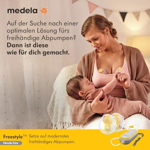 Medela Freestyle Hands-free Elektrische Doppel-Milchpumpe - Verbindbar mit der Medela Family App - Tragbares und diskret