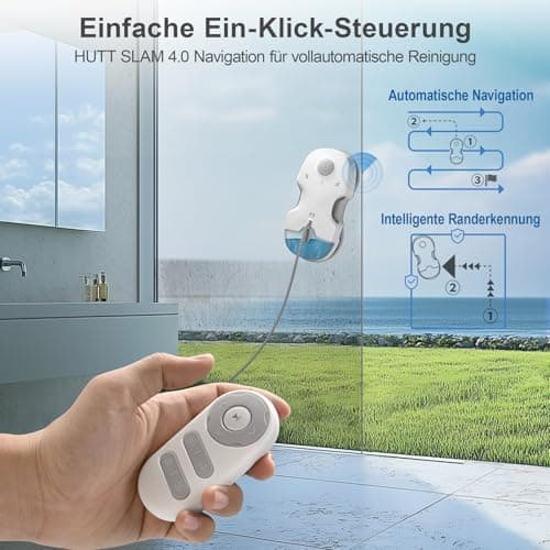 Hutt S7 Fensterputzroboter - 5500 Pa Saugkraft, 3D Schwebepad, 80 ml Tank, 8× Reinigungslappen