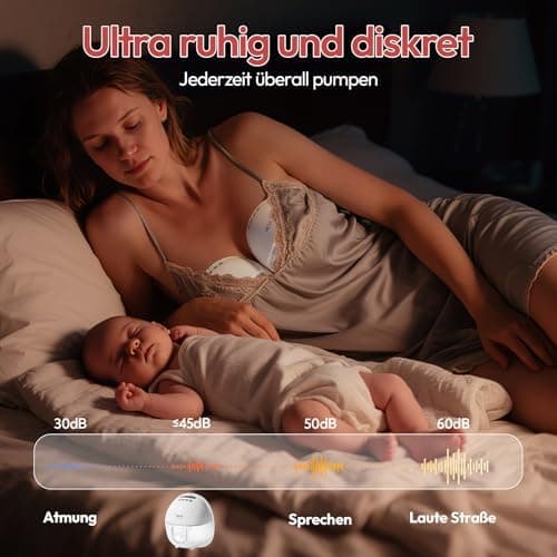 NCVI Elektrische Milchpumpe für Reise und Unterwegs, leise und tragbar, mit USB-Aufladung, Weiß (2 Pakete)
| NCVI Elekt