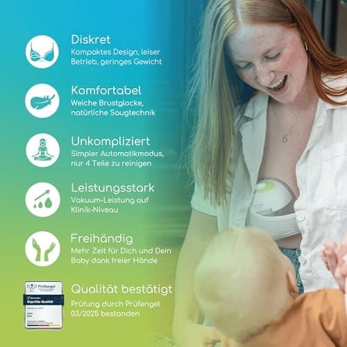 Ardo MELIA Elektrische Milchpumpe Freihändig - Klinikqualität mit 15vakuumlevels, ideal für Mutter mit sensiblen Brüsten