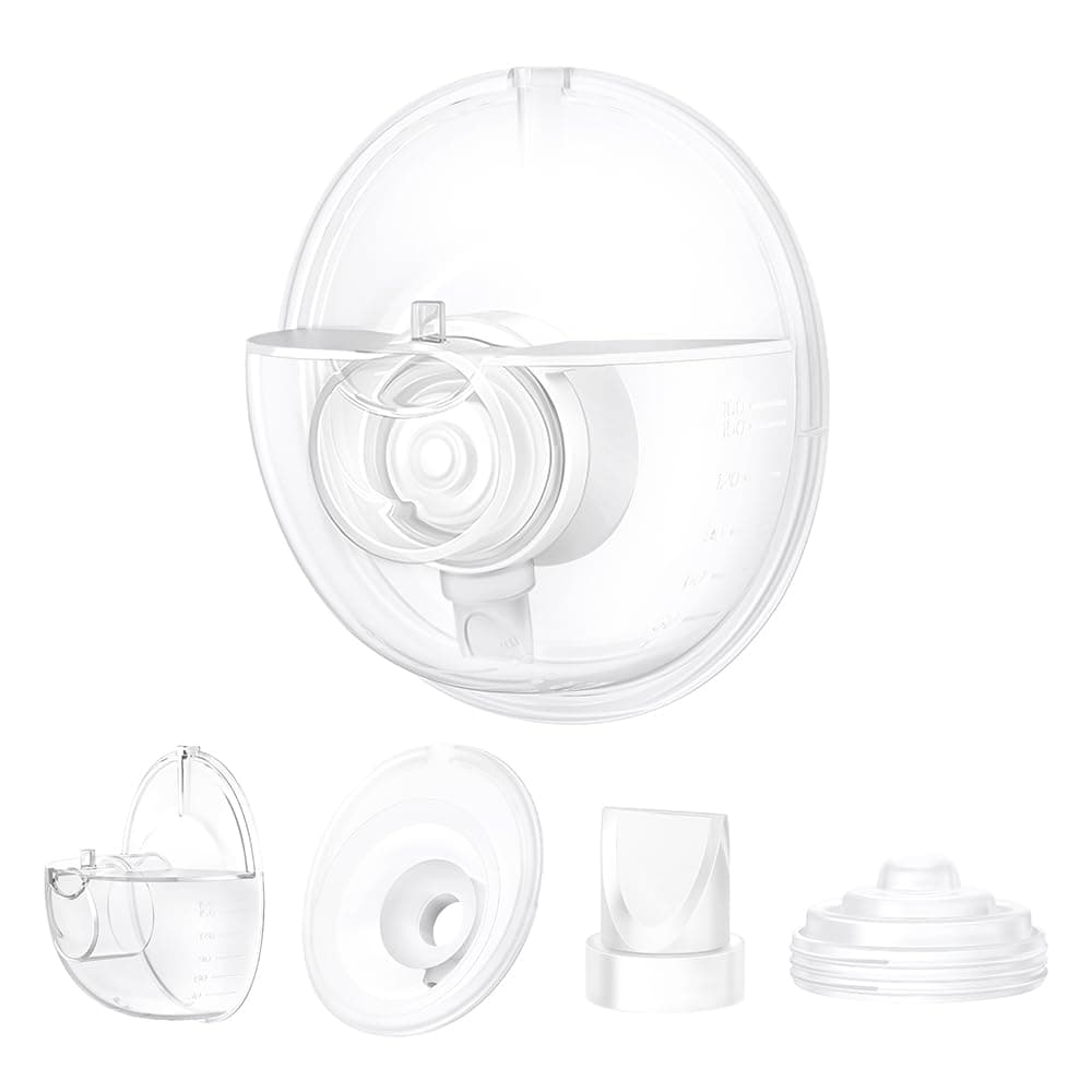 Momcozy M5 Vollständiges Set Milchsammelbecher 160 ml doppelt versiegelter Flansch ErsatzUTTON 24 mmKomplettes Set
