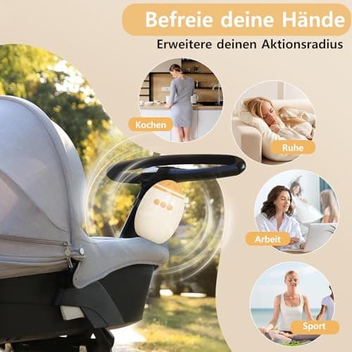 Kinderwagenschaukler Mit Bluetooth | Wiederaufladbar |Universell Für Kinderwagen & Buggy | Leise Schaukel | Einstellbare