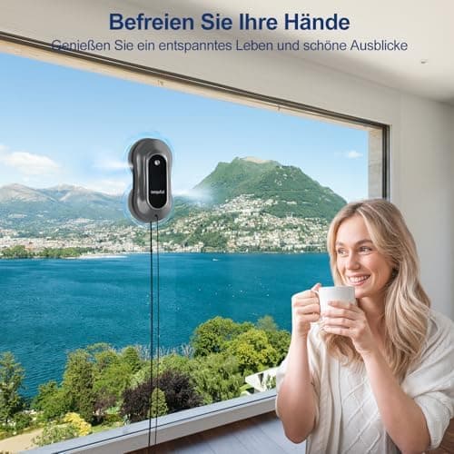 Intelligenter Fensterputzroboter, automatischer Fensterputzer mit Fernbedienung und App, grau  
Elektrischer Fensterputz
