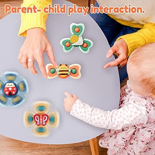 Vanmor Saugnapf Spinner Spielzeug für Baby -sensorische Spielzeug für Kleinkinder 1-3 Geburtstagsgeschenk -Saugspielzeug