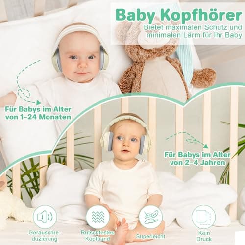 BEBOAN 2 in 1 Baby Gehörschutz - Sicher und komfortabel für Kleinkinder bei Lern und Schlaf
| BEBOAN Baby Kopfhörer mit