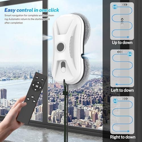 Fensterputzroboter 5600Pa - Effizient für Hausfrauen und -herren bei der Fensterreinigung im Wohnzimmer und Badezimmer.