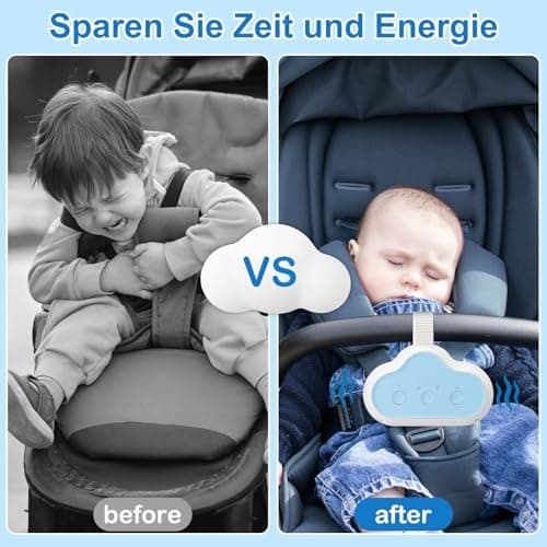 Kinderwagenschaukler Wiederaufladbar Schlafhilfe 3 Einstellungen 30 60 90 Min Timer Universal KompaktIdeal