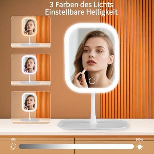 Schminkspiegel mit Beleuchtung & Wiederaufladbare Touch Funktion für das Zuhause & Reise