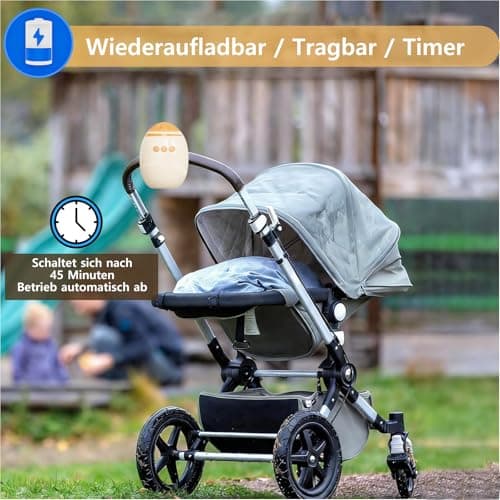 Kinderwagenschaukler Mit Bluetooth | Wiederaufladbar |Universell Für Kinderwagen & Buggy | Leise Schaukel | Einstellbare