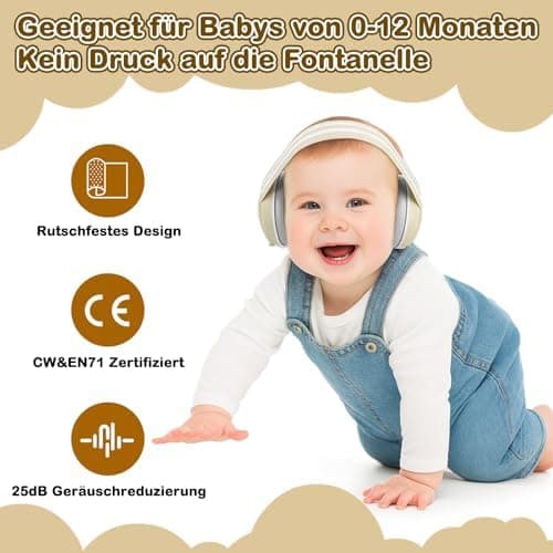 Yesay Gehörschutz Kopfhörer für Babies 0-4 Jahre - Lärmschutz in verschiedenen Laute Umgebungen - Verstellbares Anti-Sli