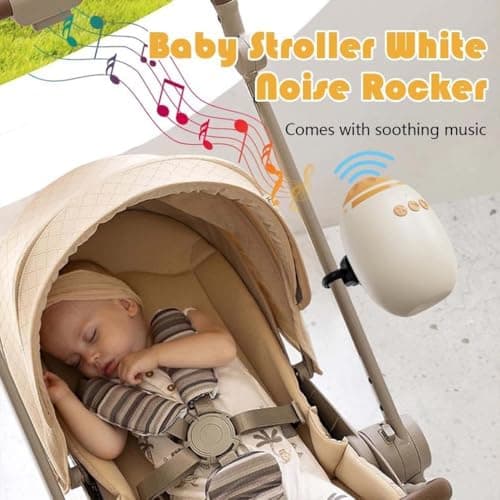 Baby Rocker Kinderwagenschaukler - Wiederaufladbar mit White Noise Machine, Einschlafhilfe für Beruhigende Klänge, Tragb