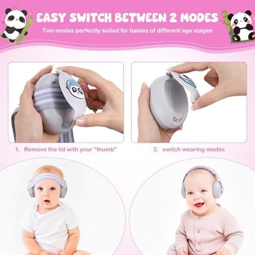 Zcipro 2-in-1 Baby Gehörschutz Hellgelb: Lärmschutz mit Geräuschunterdrückung und Verstellbare Kopfstütze für Babys bis