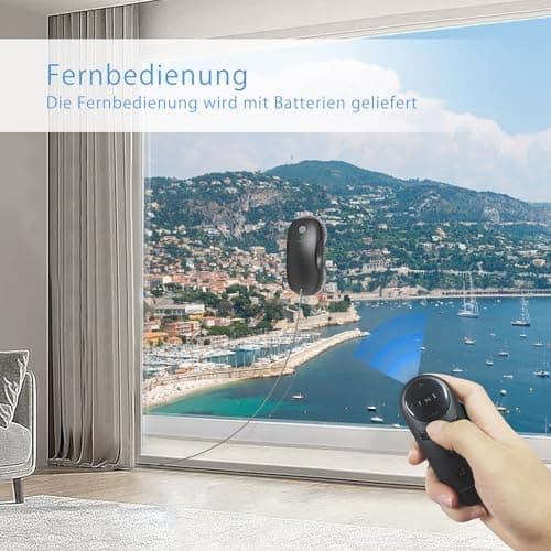 Tosima W2 Fensterputzroboter 3800 PA - automatischer Fensterroboter mit Fernbedienung, intelligenter Navigation und Kant