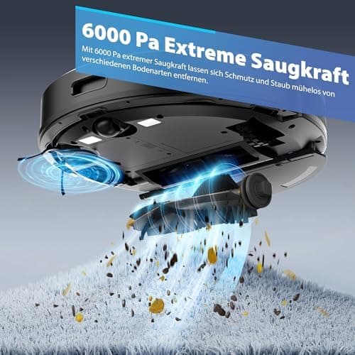 Tikom L8000 Pro - 6000PA Staubsauger Robot mit LiDAR-Navigation und 150Min Einsatzzeit für Saubere Tierhaare, Teppiche u