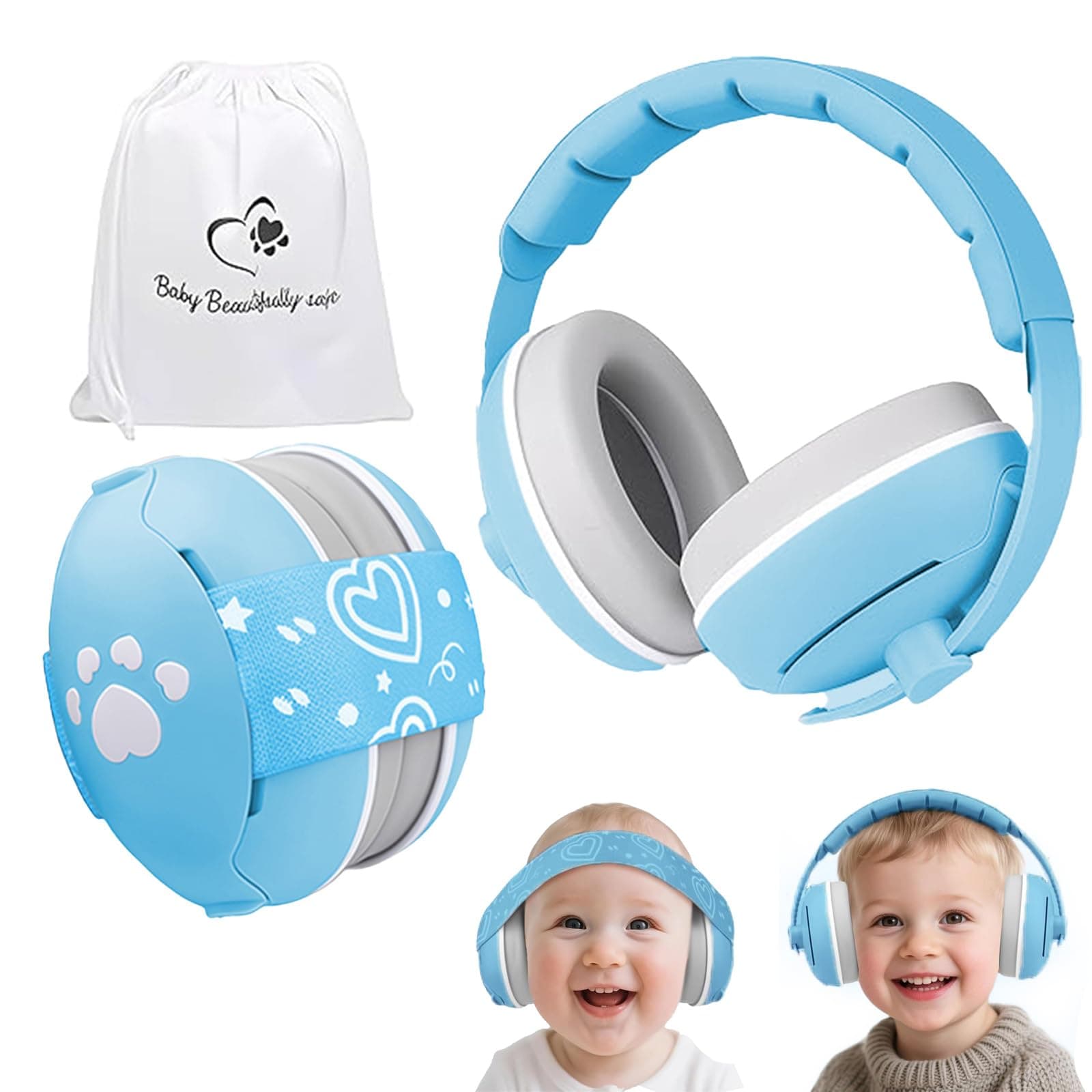 2 In 1 Gehörschutz Kopfhörer & Ohrenschütz Baby, 25db Lärmschutz, ideal für Alltag & Reisen, mit Geräuschunterdrückung f