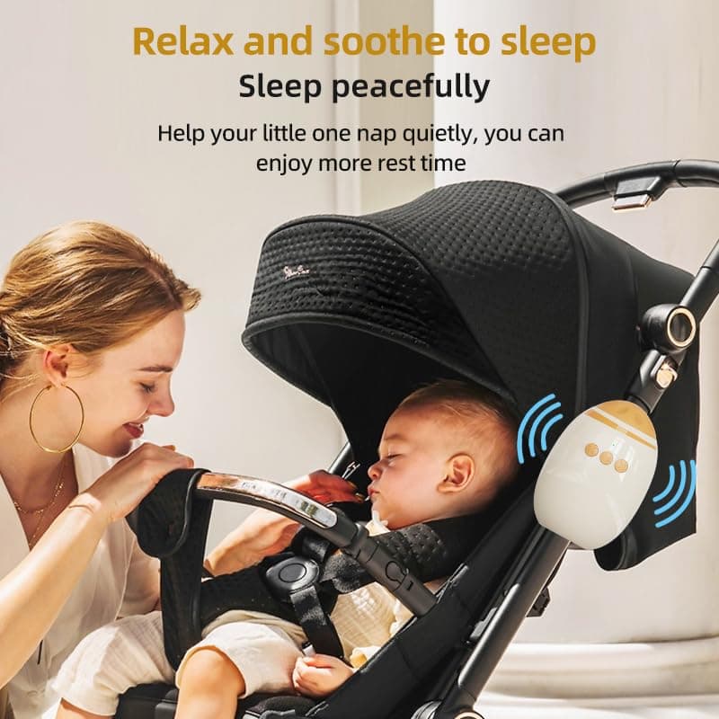 Kinderwagenschaukler mit White Noise für Baby, Bluetooth Steuerung, Intensitätsanpassung und 11 Klänge