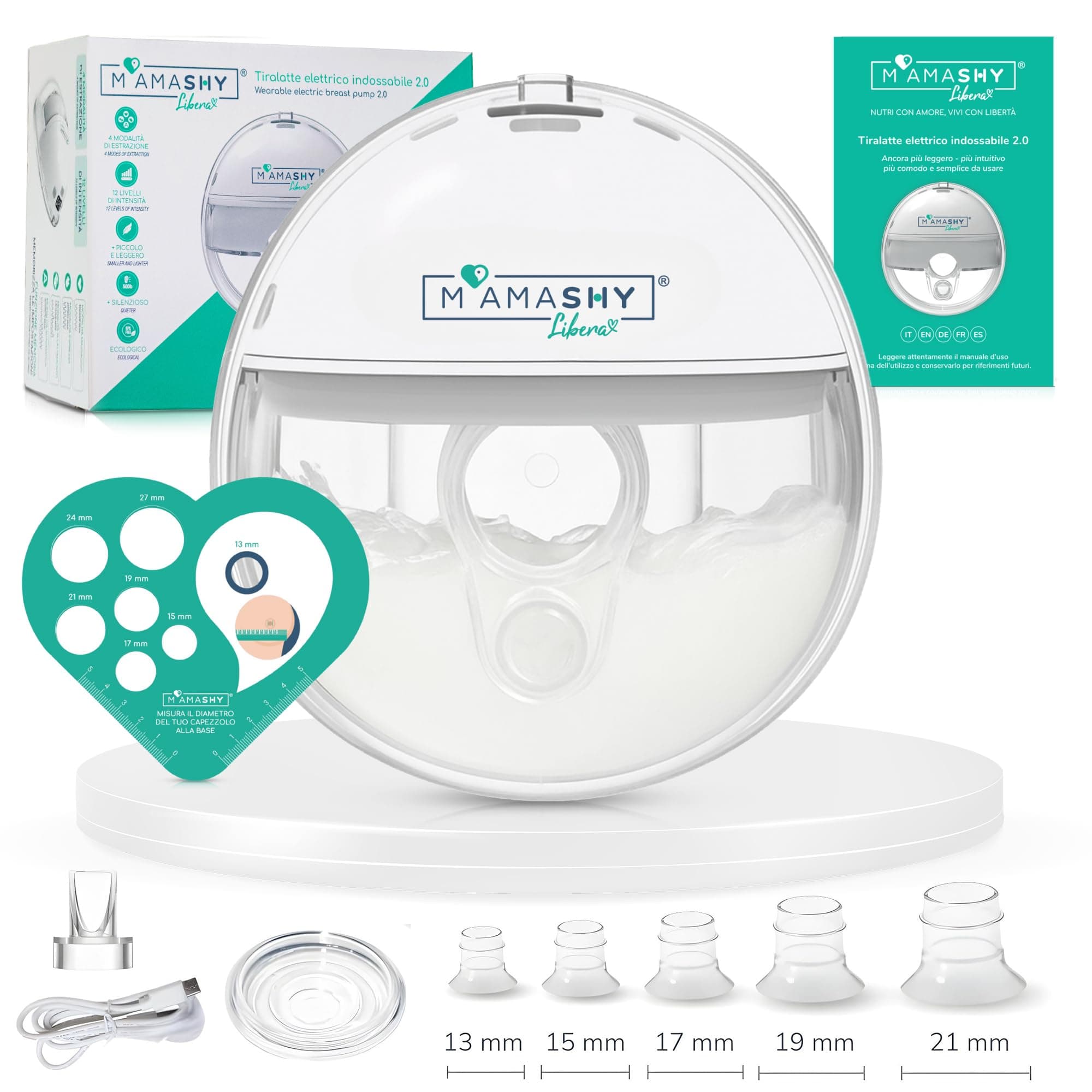 MAMASHY LIBERA Electric Breast Pump - Elektrische Milchpumpe Freihändig Tragbar Für Leichte Stillen, Fortgeschrittene Sa