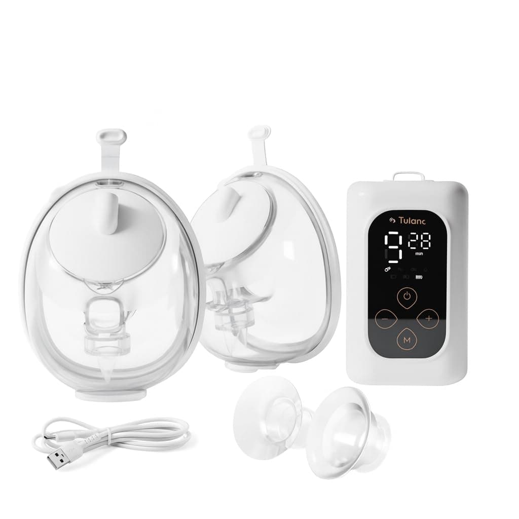 Tulano leiseste kabellose Doppel-Milchpumpe handsfree für Mommys, leise BPA-frei, 150–300 ml, USB wiederaufladbare Milch