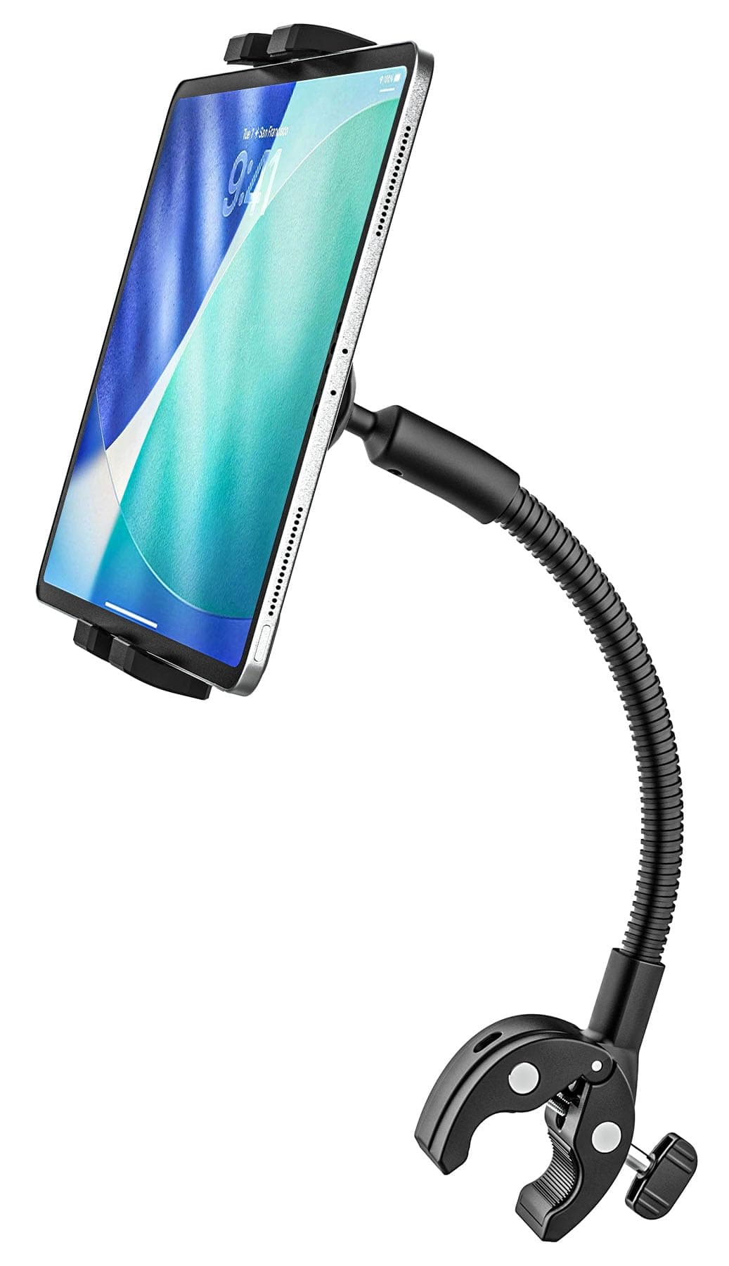 Oilcan Metall Flexible Tablet Halterung für Rollstuhl - Kinderwagen, Fahrrad, Laufband - Adaptables Halterungssystem für