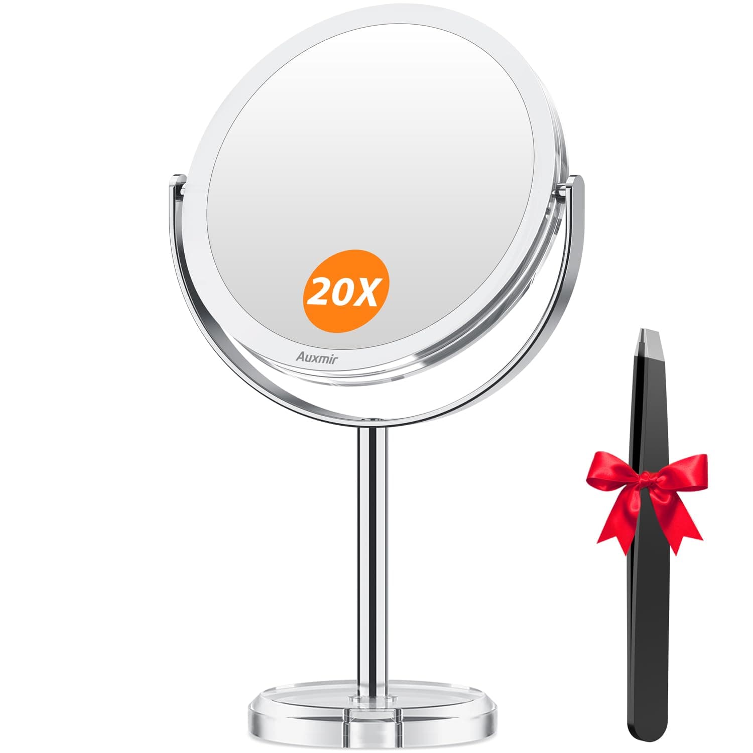 Auxmir 20faches Vergrößerungsmittel-Spiegel & 1faches Makeupspiegel für Kosmetik & Rasieren - drehbar 360° - abnahmbar f