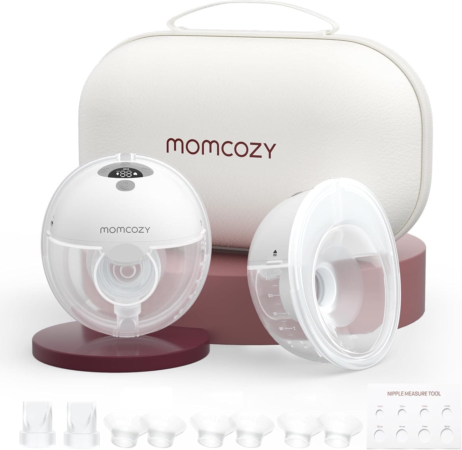 Momcozy M5 Milchpumpe Elektrisch - Tragbar, Freihändige Doppelmilchpumpe mit 3 Modi und 9 Stufen Adaption, 24 mm (Grau)