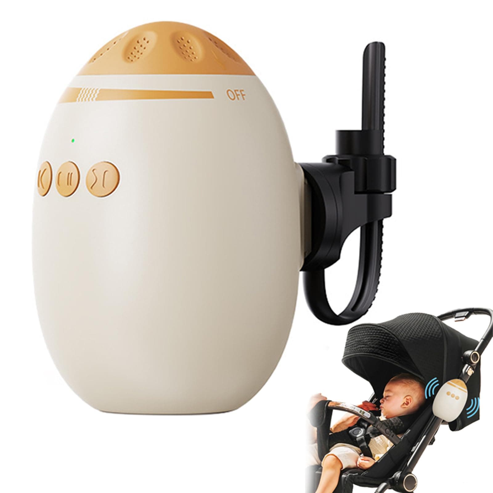 Baby Rocker Kinderwagenschaukler - Baby Vibration Schlafhilfe mit White Noise und Bluetooth Lautsprecher 11 Sounds - wie